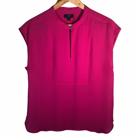 J. Crew Tops - J. Crew Drapey Cap Sleeve Top Dark Pink